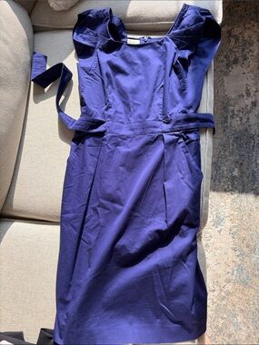 Armani Collezioni Navy Blue Midi Sheath Dress